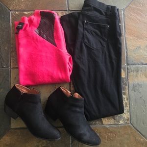 Fushia pink quarter sleeve shirt